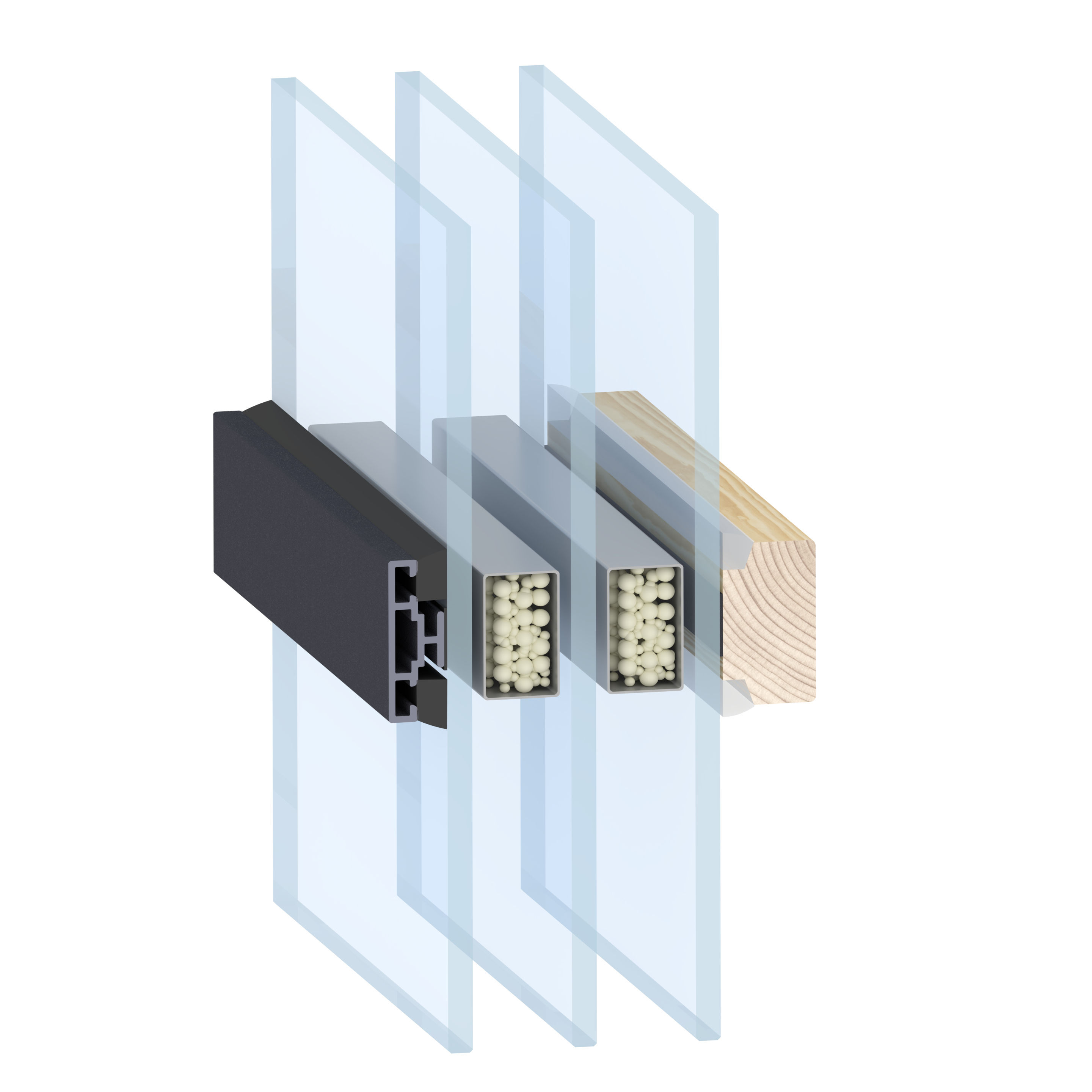 Aluminium- Sprosse QUADRAT
